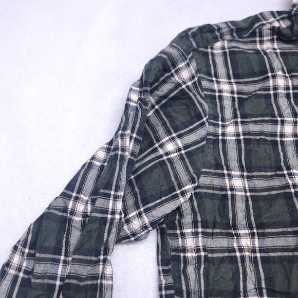 Roundtree & Yorke Tartan Flannel Casual Button Up Shirt Mens Size Medium M Green - Picture 4 of 10
